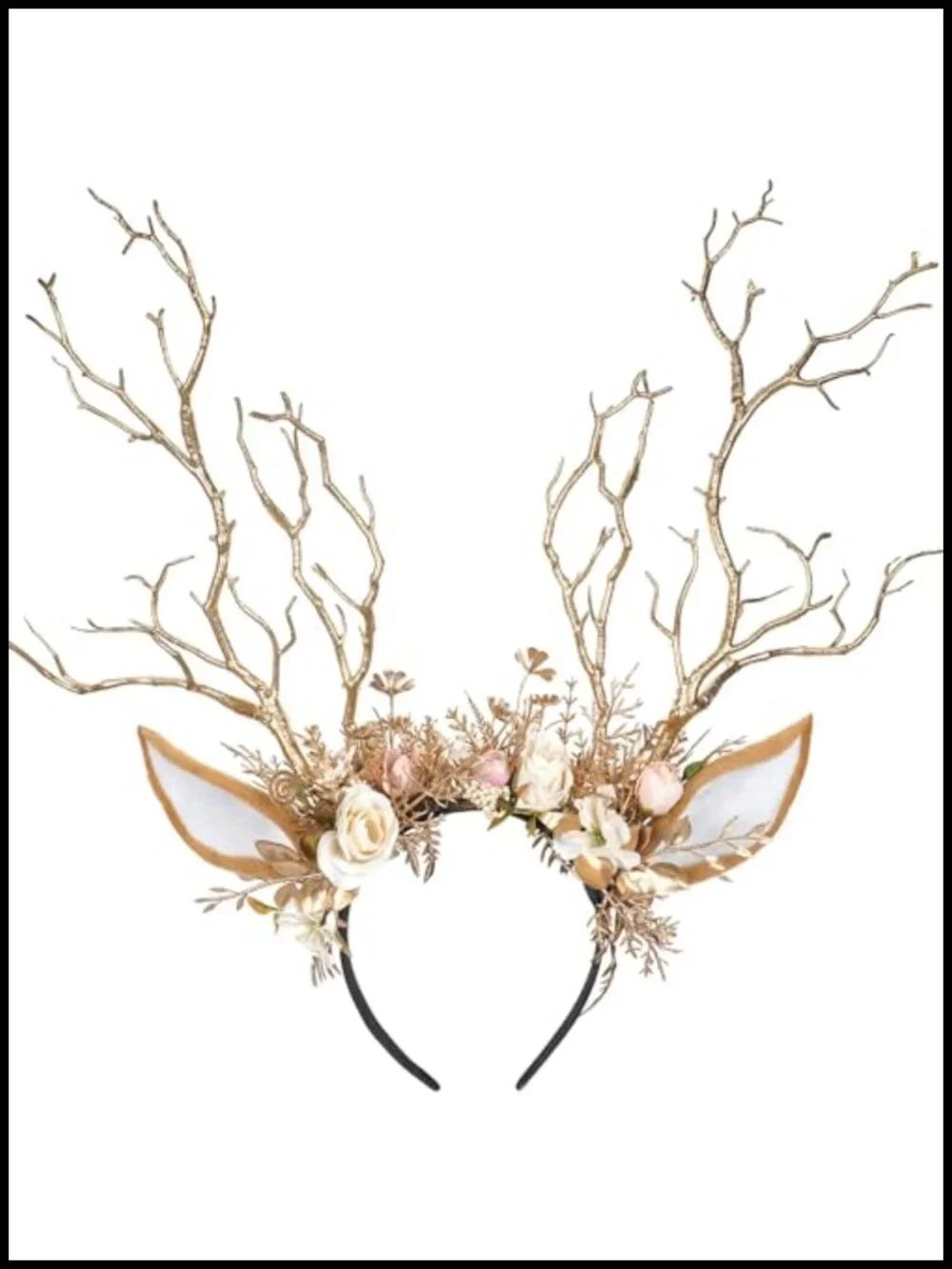 Branch Antler Headband Woodland Reindeer Ear Headpiece Renaissance Halloween
